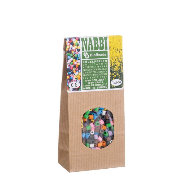 Nabbi® Bio Bügelperlen Ø 5mm, 1.000 Stk., 10 Farben Mix