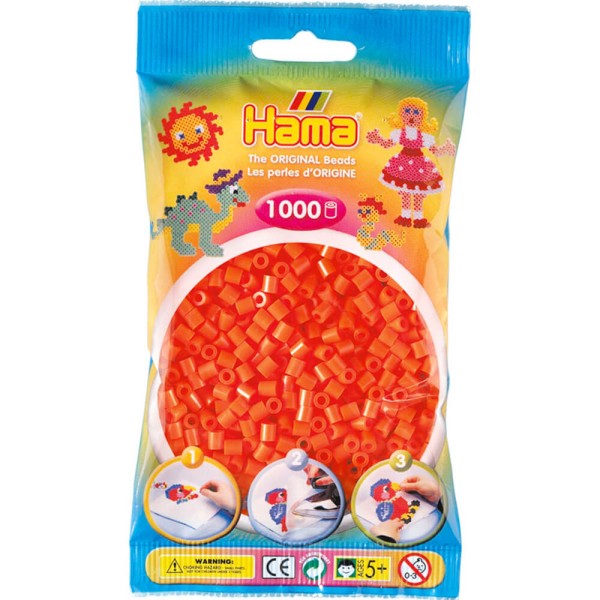 Hama Beutel mit 1000 Bügelperlen orange